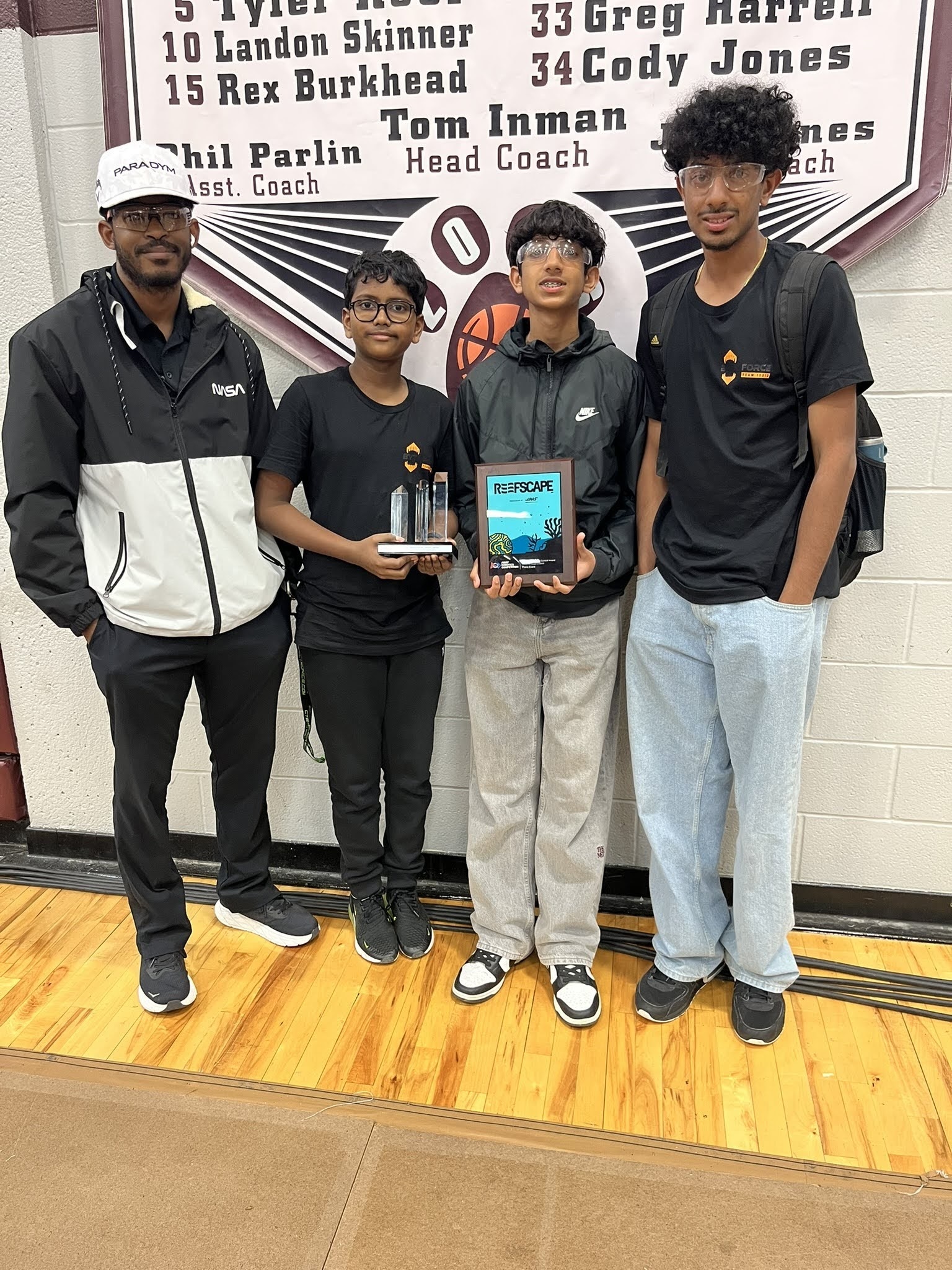 Byte Force team members posing with the Innovation in Control Award